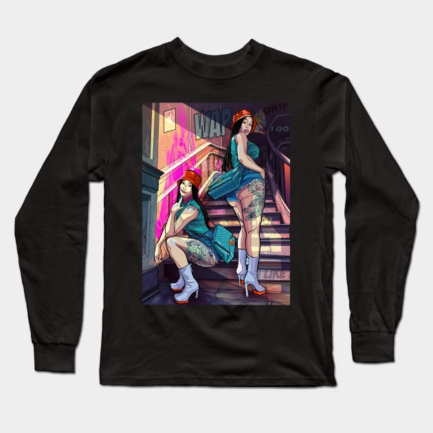 WAP GIRL art  design Long Sleeve T-Shirt by Carlart1 🎨